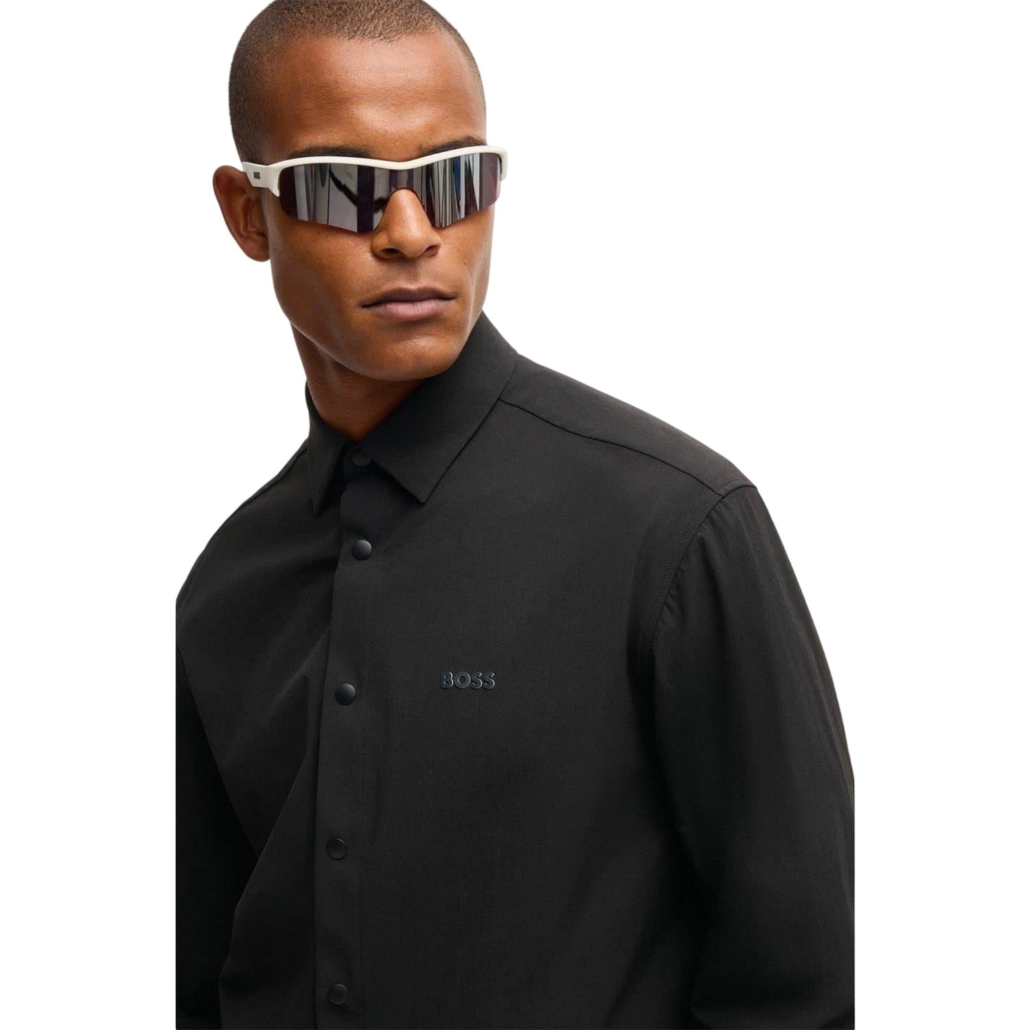 Black - Side - Boss Mens Tech Overshirt