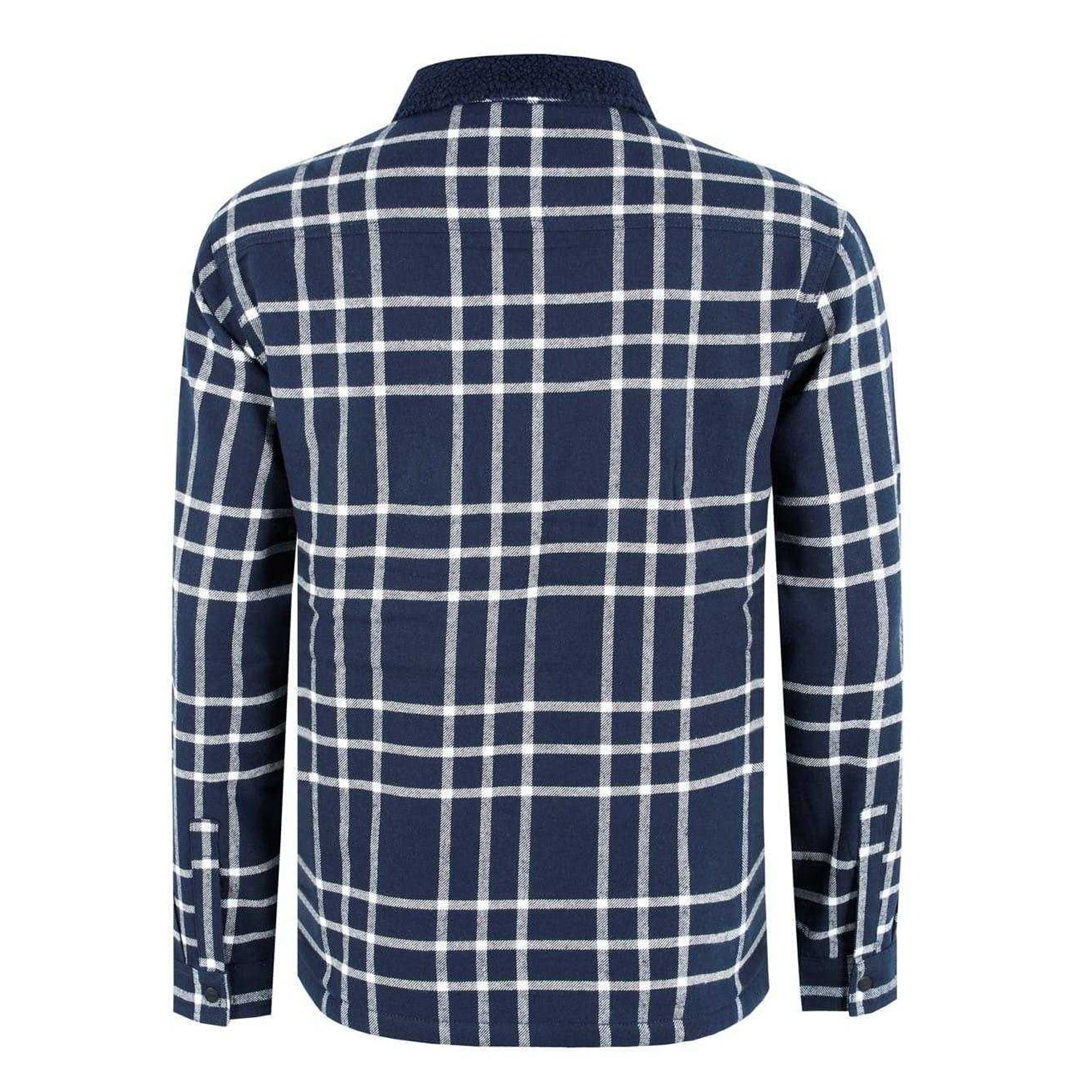 Navy - Back - Firetrap Mens Long-Sleeved Overshirt