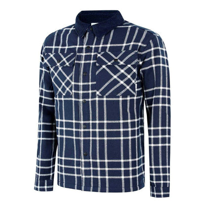Navy - Side - Firetrap Mens Long-Sleeved Overshirt