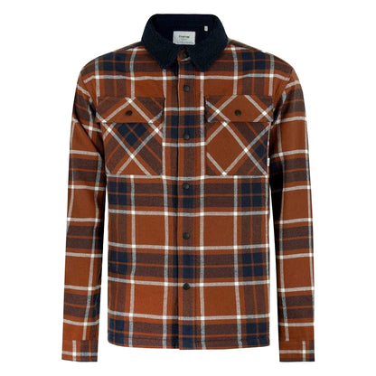 Rust - Front - Firetrap Mens Long-Sleeved Overshirt