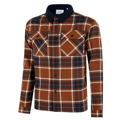 Rust - Side - Firetrap Mens Long-Sleeved Overshirt