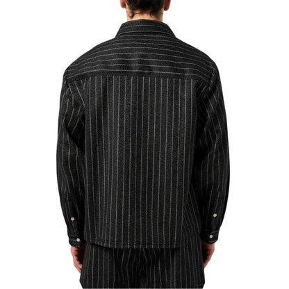 Black Stripe - Back - Represent Mens Pinstripe Relaxed Fit Overshirt