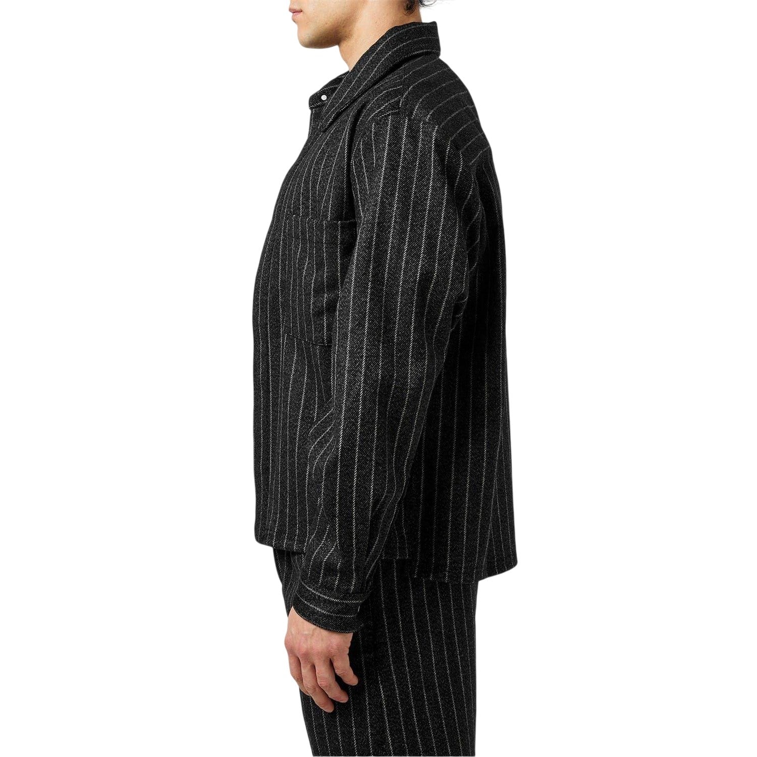 Black Stripe - Lifestyle - Represent Mens Pinstripe Relaxed Fit Overshirt
