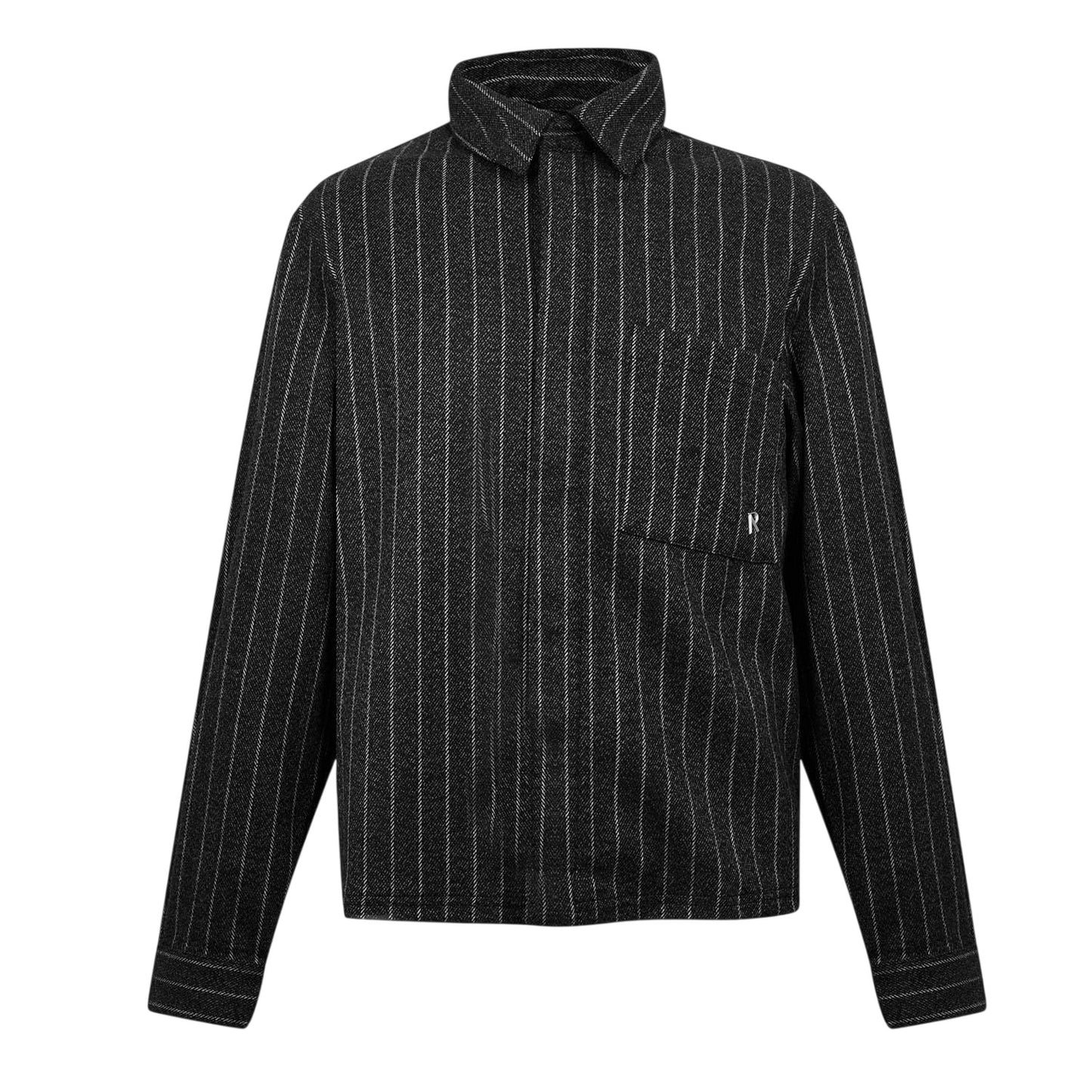Black Stripe - Front - Represent Mens Pinstripe Relaxed Fit Overshirt