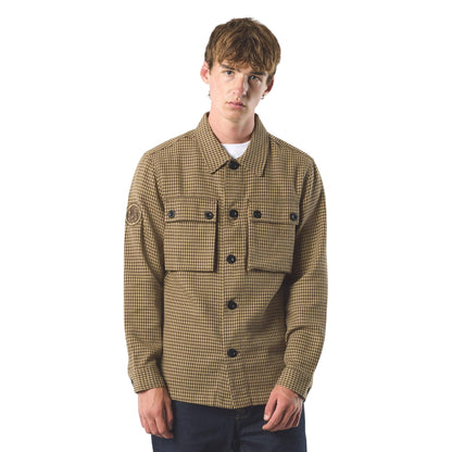 Taupe - Side - Pretty Green Mens Kilburn Overshirt