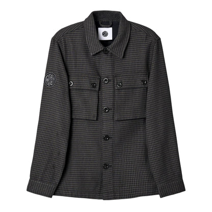 Black - Front - Pretty Green Mens Kilburn Overshirt