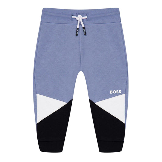 Medium Grey - Front - Boss Childrens-Kids Colour Block Regular Joggers