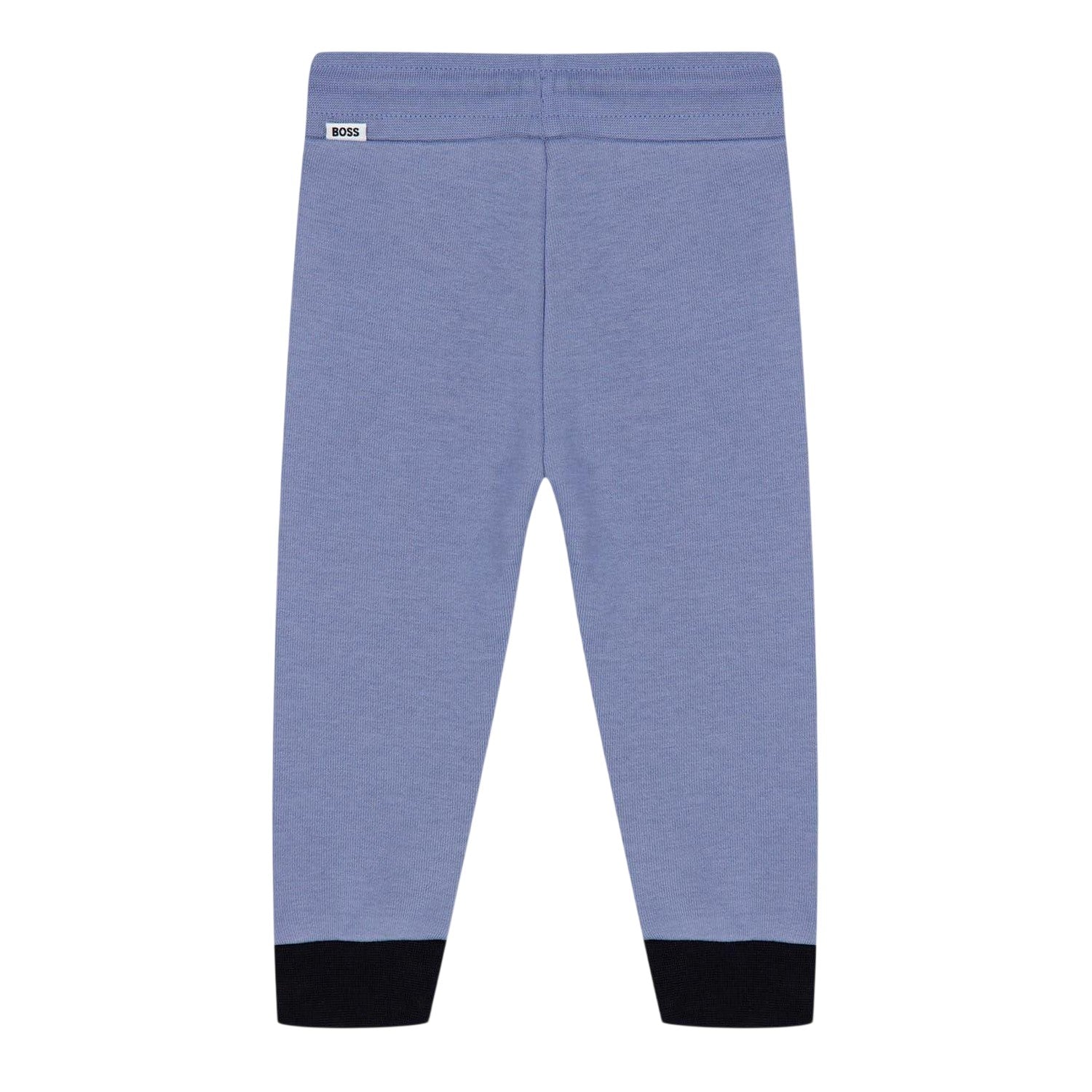 Medium Grey - Back - Boss Childrens-Kids Colour Block Regular Joggers