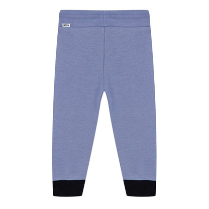 Medium Grey - Back - Boss Childrens-Kids Colour Block Regular Joggers