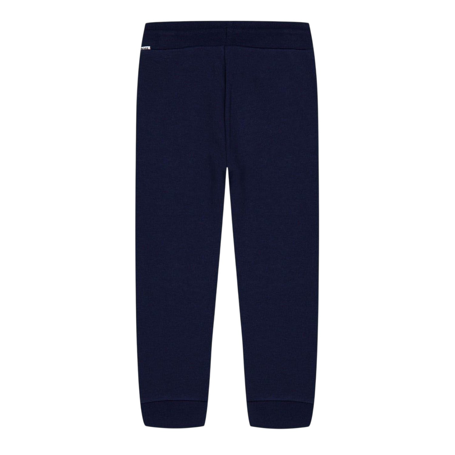 Navy - Back - Boss Childrens-Kids Colour Block Regular Joggers