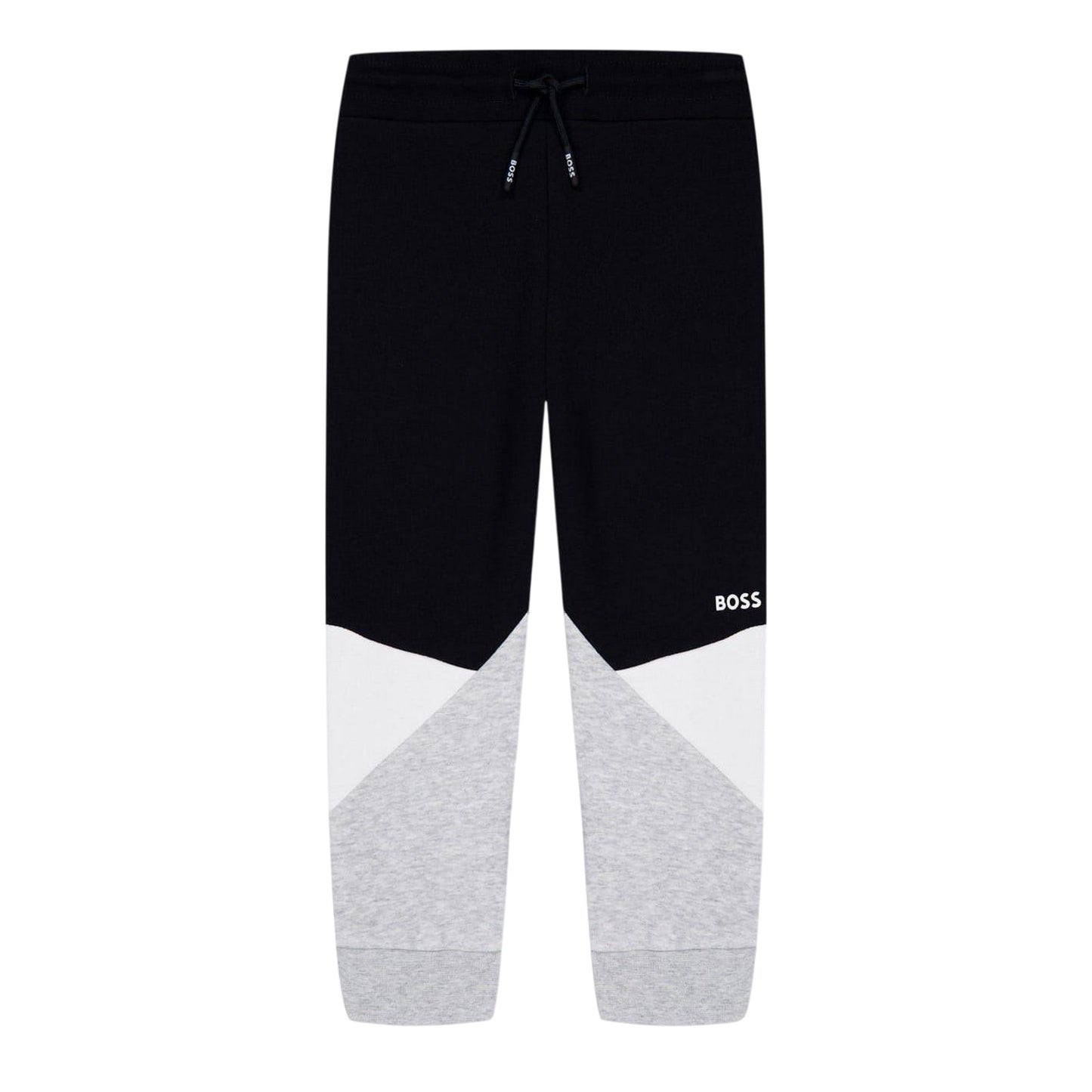 Black - Front - Boss Childrens-Kids Colour Block Regular Joggers