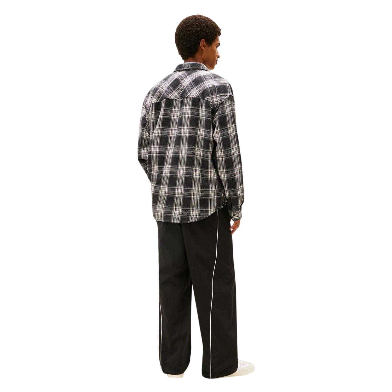 Black - Back - Tommy Jeans Mens Plaid Overshirt