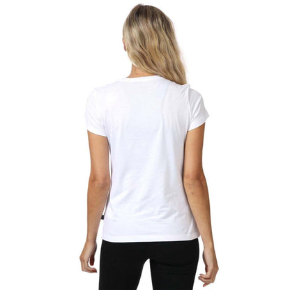 White - Back - Puma Womens-Ladies Small Logo Cotton T-Shirt