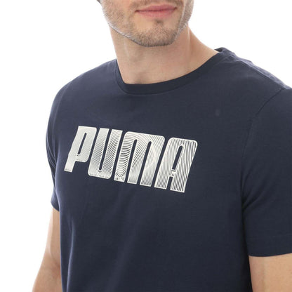 Navy - Back - Puma Mens Sportstyle Cotton Blend T-Shirt