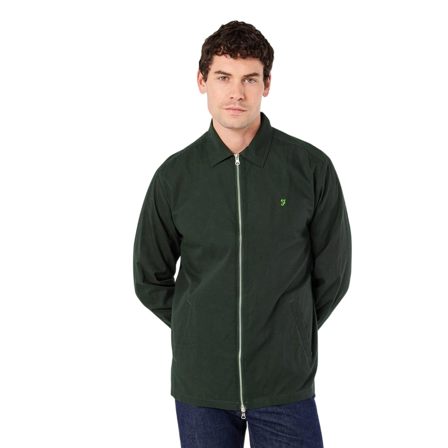 Evergreen - Side - Farah Mens Radley Regular Overshirt