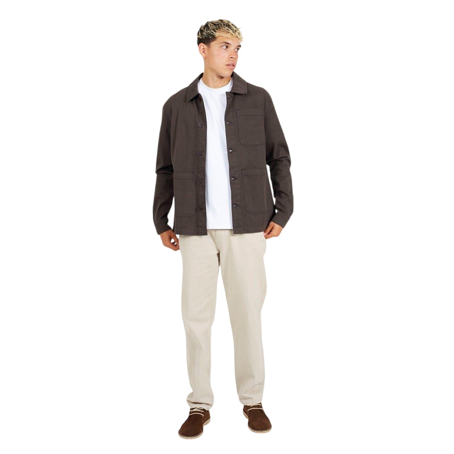 Charcoal - Lifestyle - Brave Soul Mens Twill Overshirt