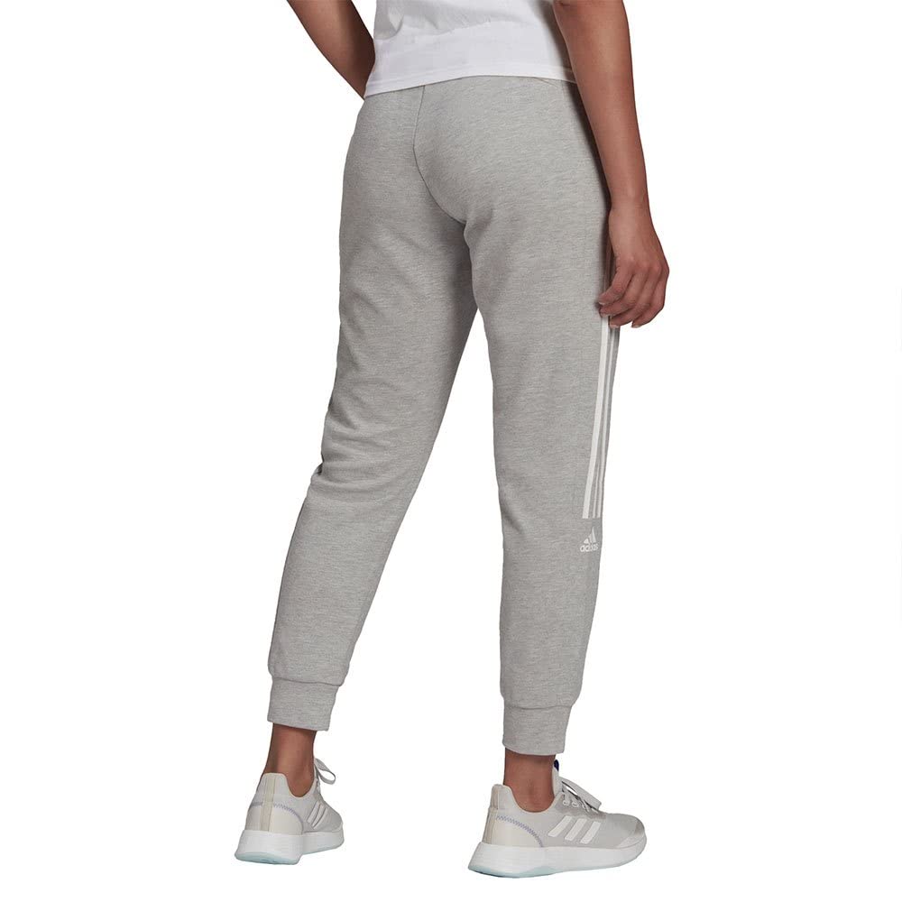 Medium Grey - Back - Adidas Womens-Ladies Fleece Joggers