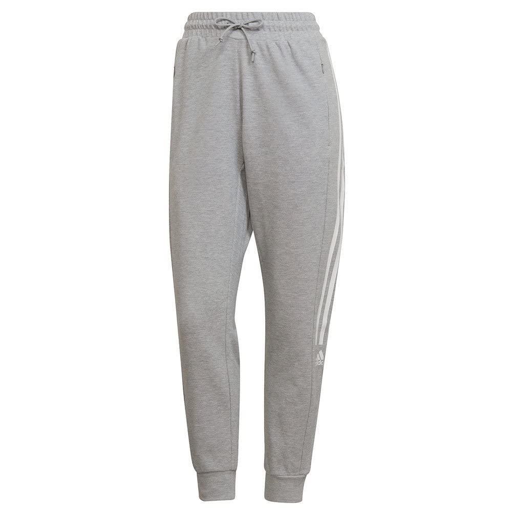 Medium Grey - Front - Adidas Womens-Ladies Fleece Joggers