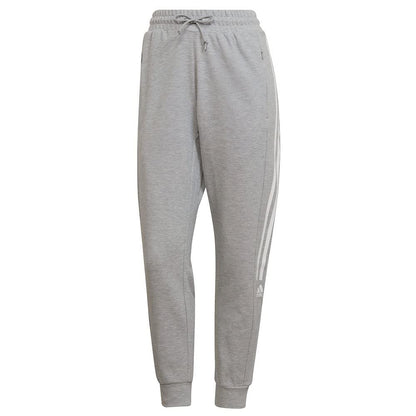 Medium Grey - Front - Adidas Womens-Ladies Fleece Joggers