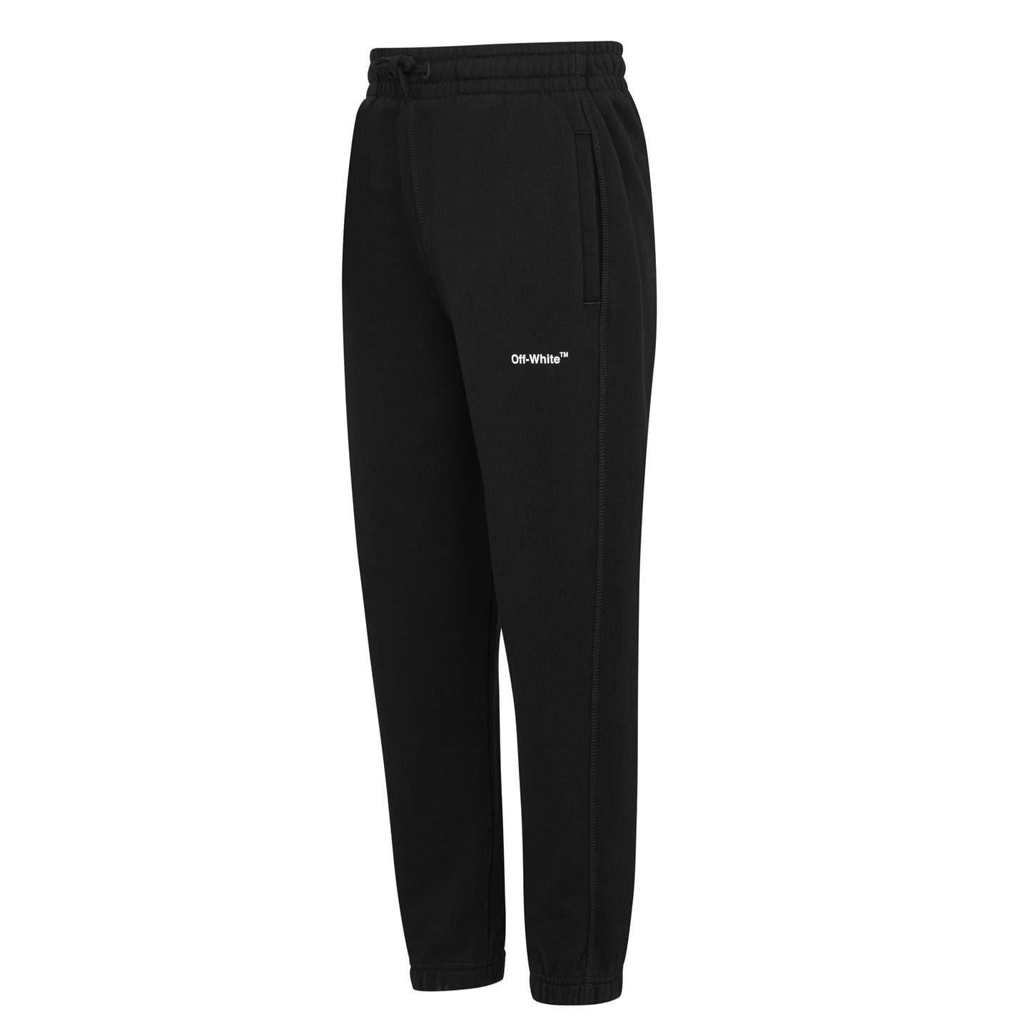 Black - Side - Off-White Childrens-Kids Cotton Arrow Joggers