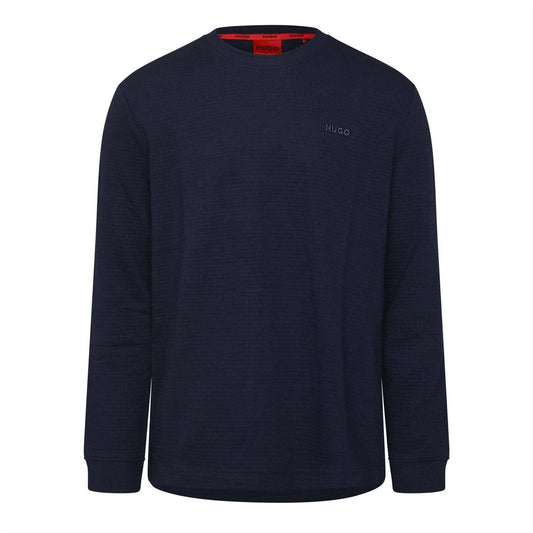 Navy - Front - Hugo Mens Austin Structured Pyjama Top