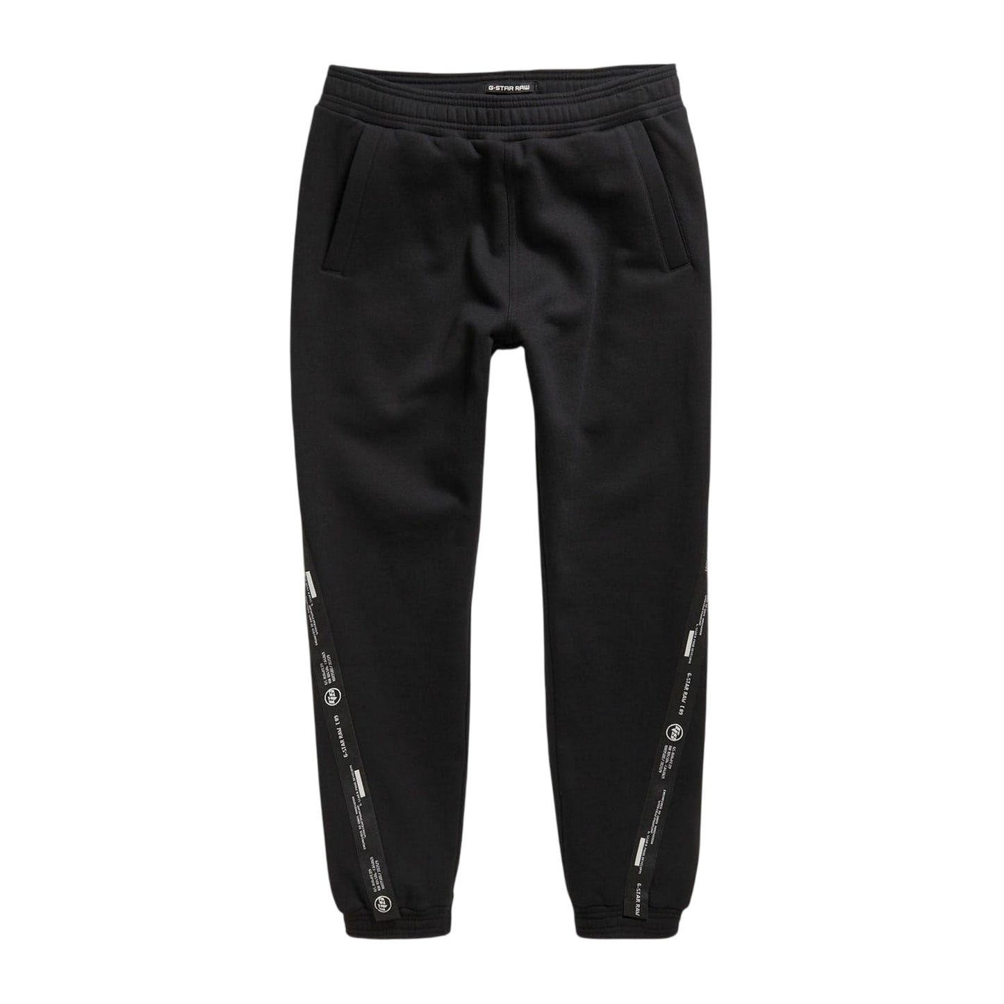 Dark Black - Front - G-Star Mens Branded Tape Slim Joggers
