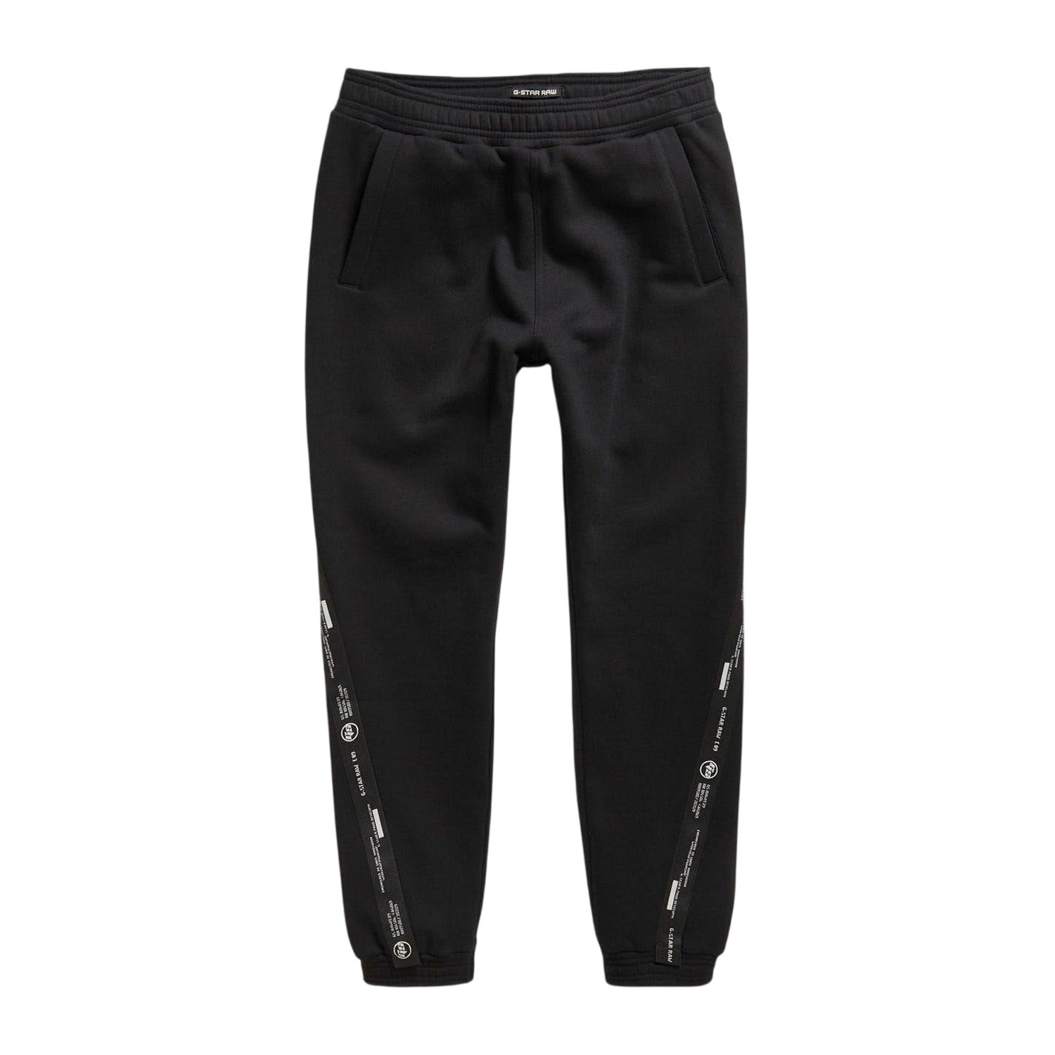 Dark Black - Front - G-Star Mens Branded Tape Slim Joggers