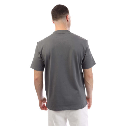 Grey - Back - Hugo Mens Dapolino Logo Printed Relaxed Fit T-Shirt