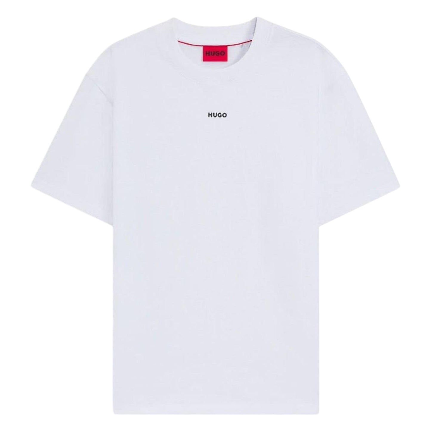 White - Front - Hugo Mens Dapolino Logo Printed Relaxed Fit T-Shirt