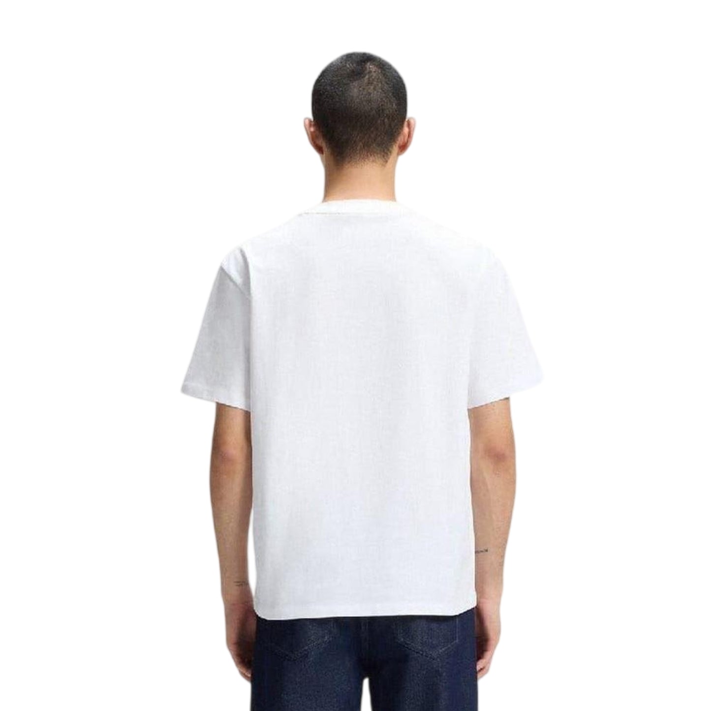 White - Back - Hugo Mens Dapolino Logo Printed Relaxed Fit T-Shirt