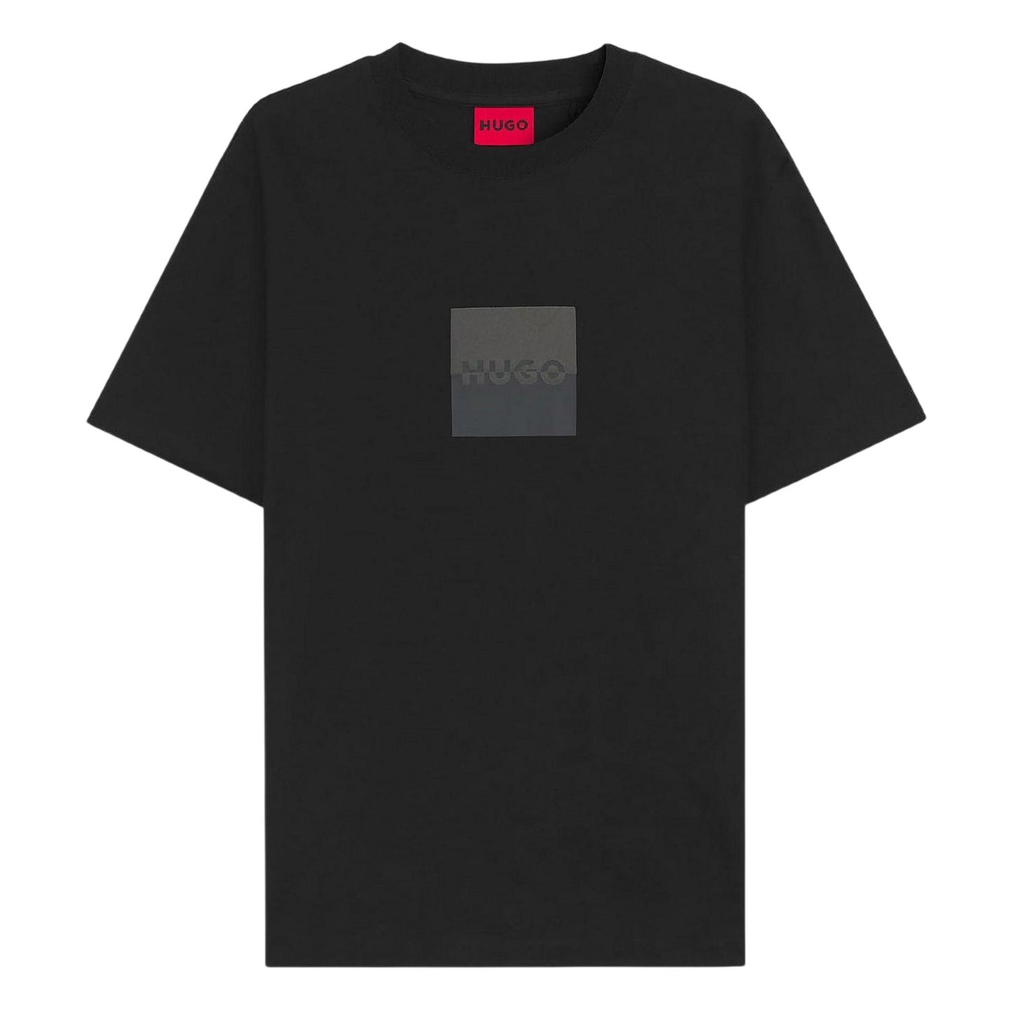 Black - Front - Hugo Mens Split Logo Cotton Jersey T-Shirt