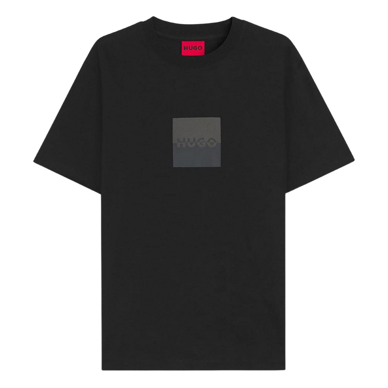 Black - Front - Hugo Mens Split Logo Cotton Jersey T-Shirt