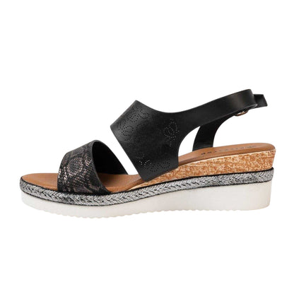 Black - Back - Firetrap Womens-Ladies Ella Wedge Sandals