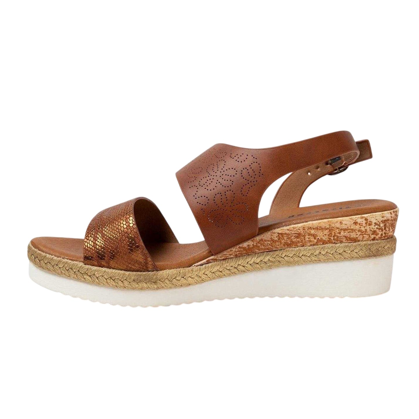 Brown - Back - Firetrap Womens-Ladies Ella Wedge Sandals
