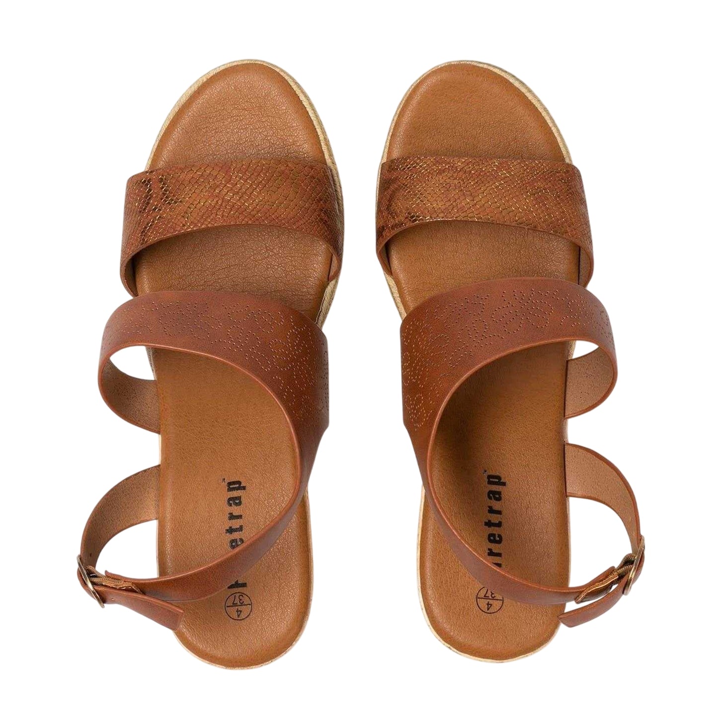 Brown - Side - Firetrap Womens-Ladies Ella Wedge Sandals