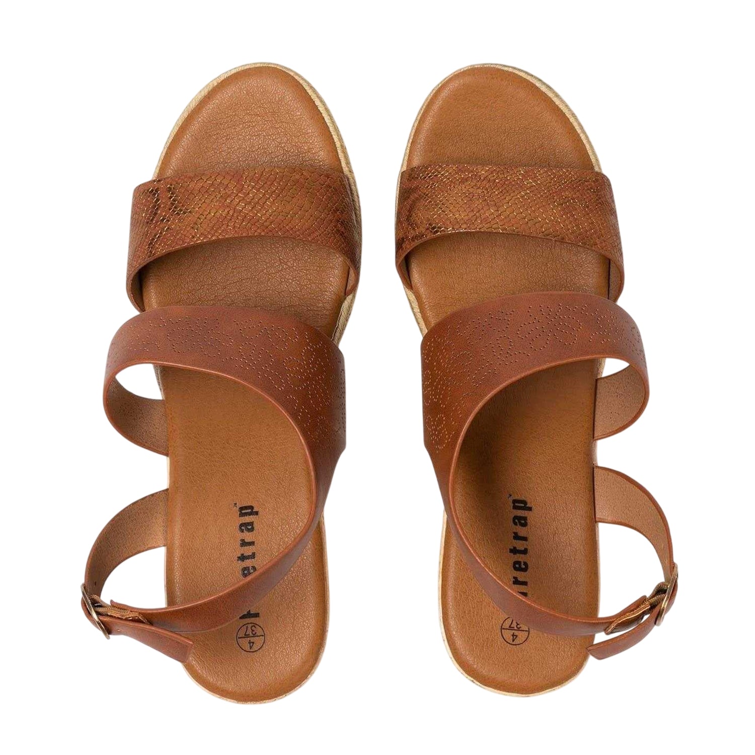 Brown - Side - Firetrap Womens-Ladies Ella Wedge Sandals