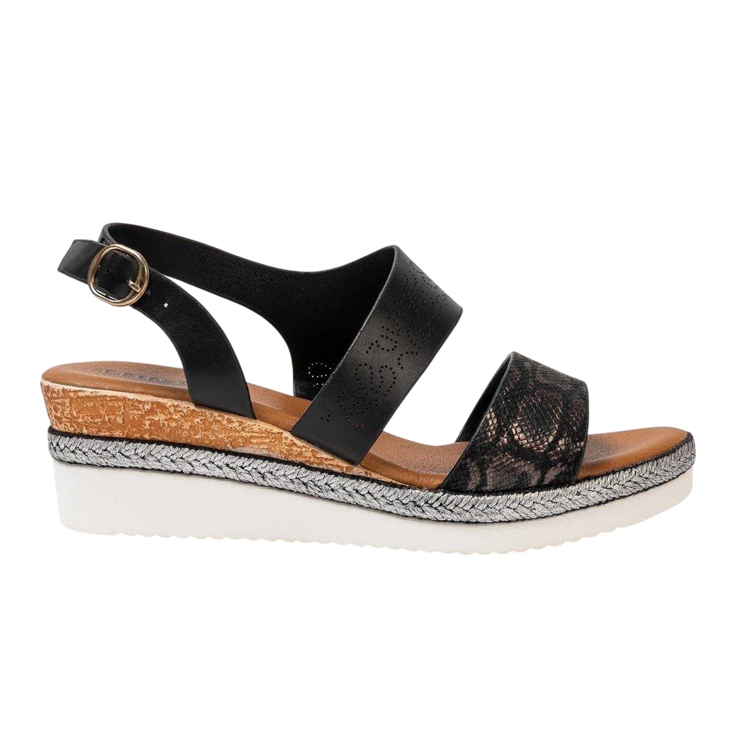 Black - Front - Firetrap Womens-Ladies Ella Wedge Sandals