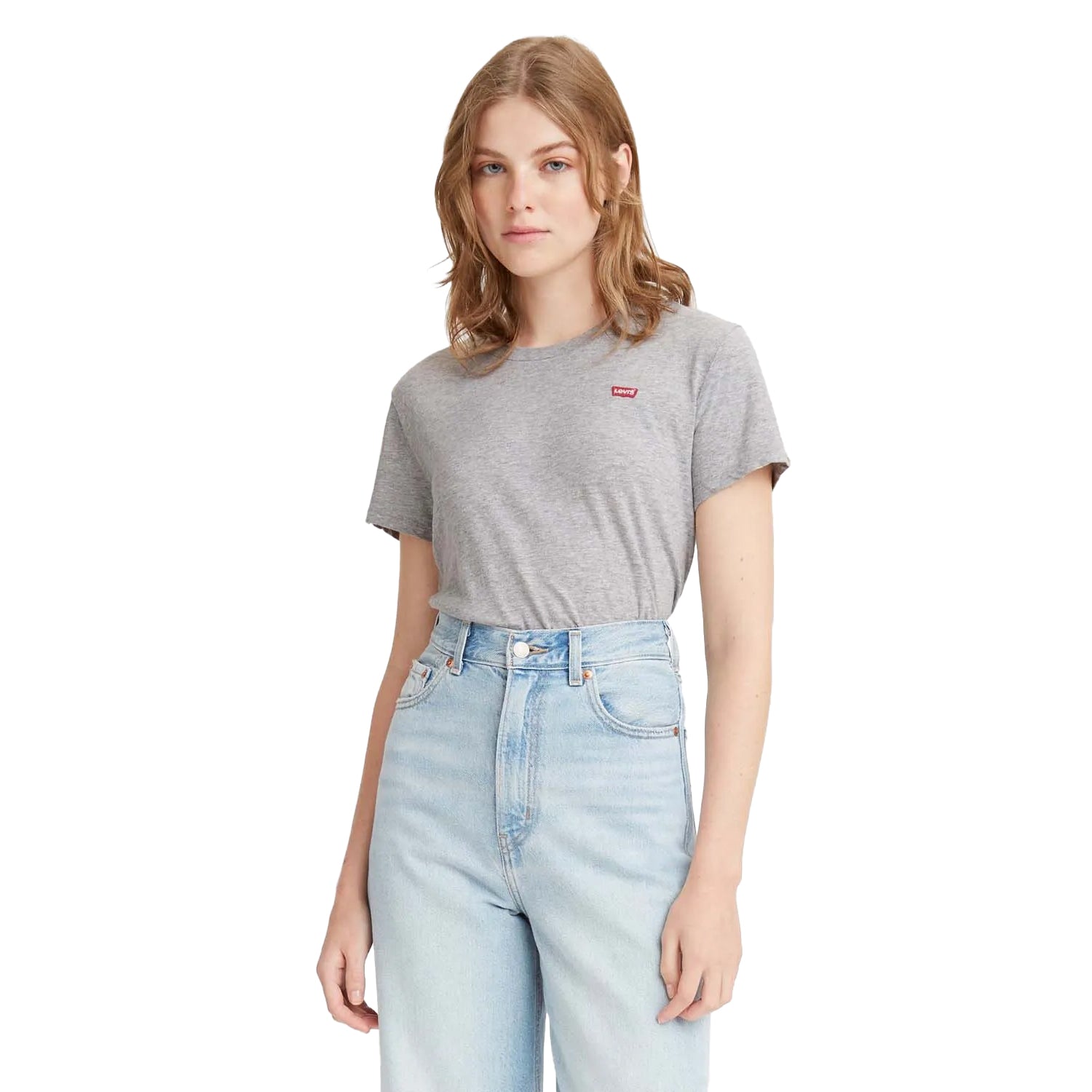 Grey Heather - Side - Levis Womens-Ladies The Perfect T-Shirt