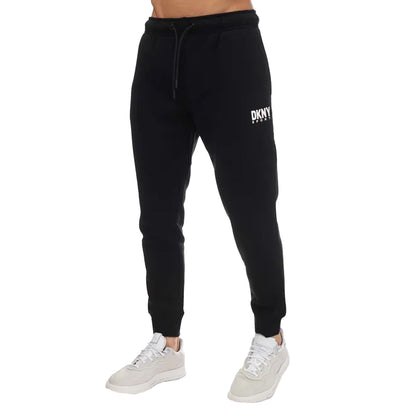 Black - Front - DKNY Mens Printed Logo Jogging Bottoms
