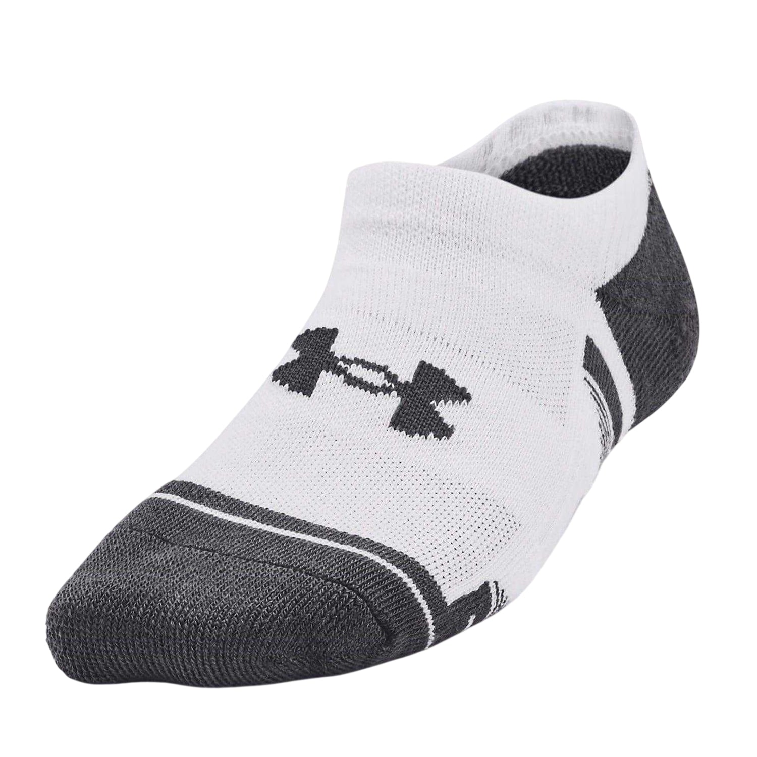 White - Side - Under Armour Childrens-Kids Tech No-Show Socks (Pack of 3)
