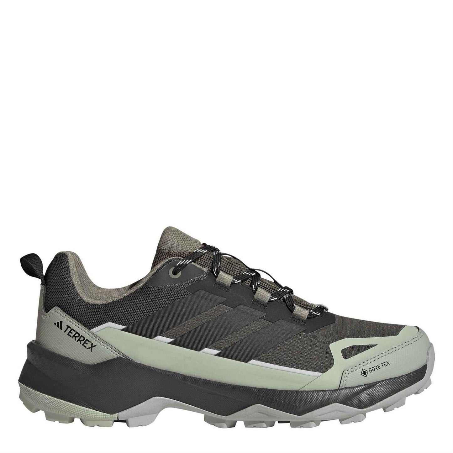 Carbon Grey-Green - Front - Adidas Mens Terrex Skychaser AX5 GORE-TEX Hiking Shoes
