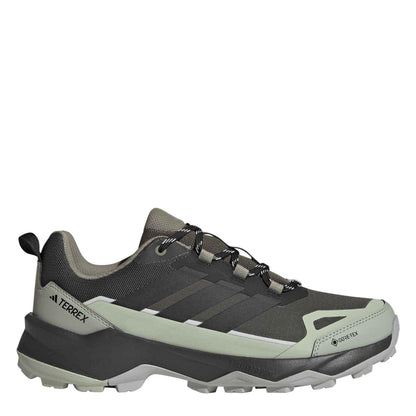 Carbon Grey-Green - Front - Adidas Mens Terrex Skychaser AX5 GORE-TEX Hiking Shoes
