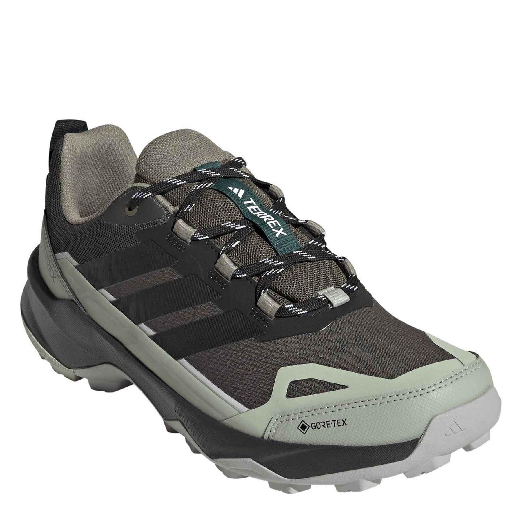 Carbon Grey-Green - Side - Adidas Mens Terrex Skychaser AX5 GORE-TEX Hiking Shoes