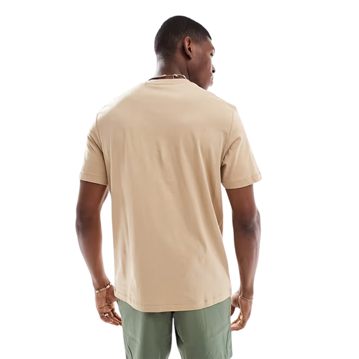 Sand - Back - Hugo Mens Dusplit Tonal Logo T-Shirt