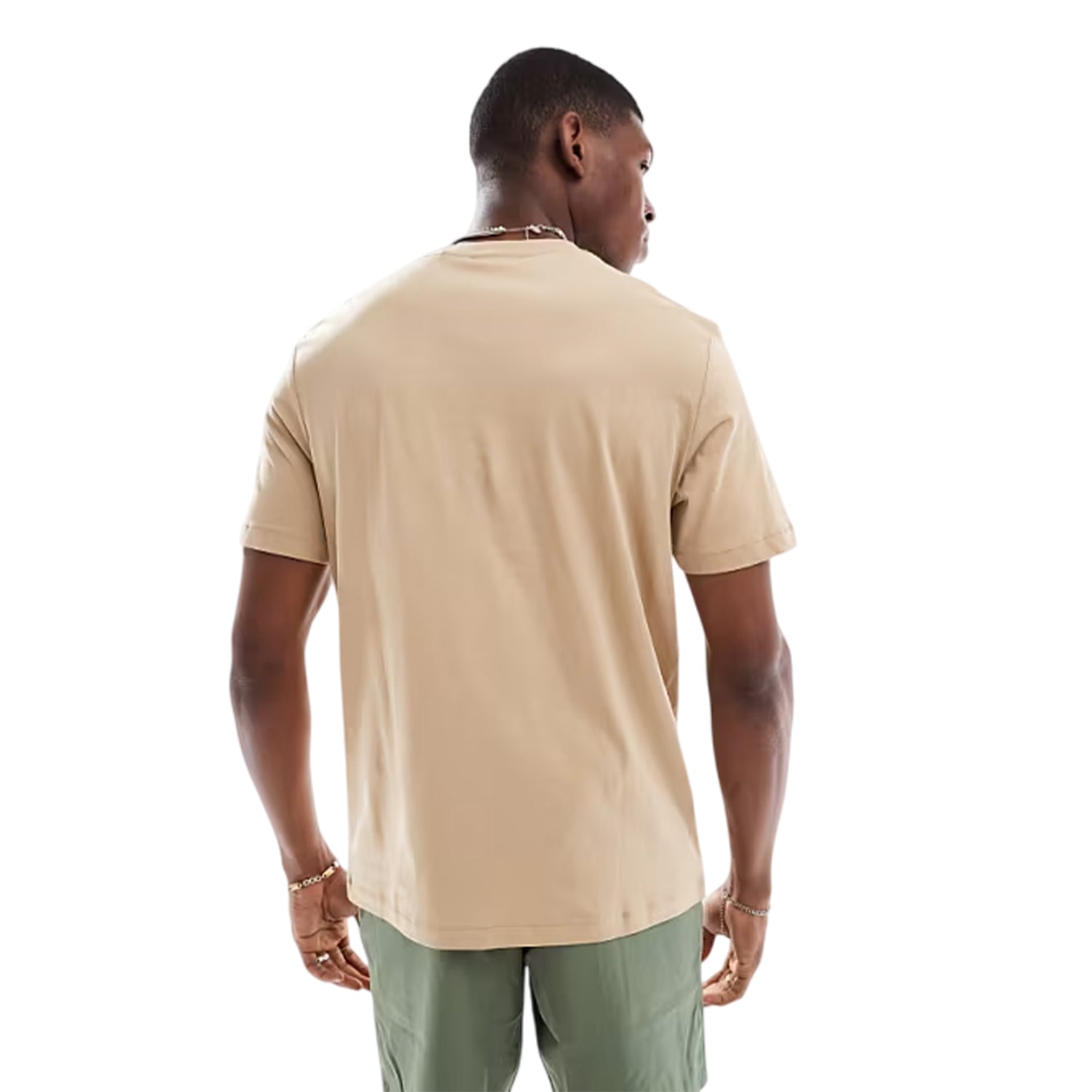 Sand - Back - Hugo Mens Dusplit Tonal Logo T-Shirt