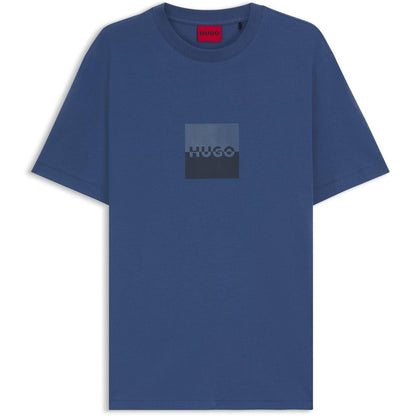 Blue - Front - Hugo Mens Dusplit Tonal Logo T-Shirt