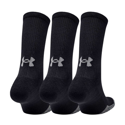 Black - Back - Under Armour Unisex Adult Crew Socks (Pack of 3)