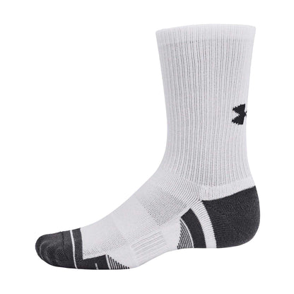 White - Side - Under Armour Unisex Adult Crew Socks (Pack of 3)