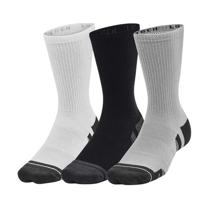Black-Grey-White - Front - Under Armour Unisex Adult Crew Socks (Pack of 3)