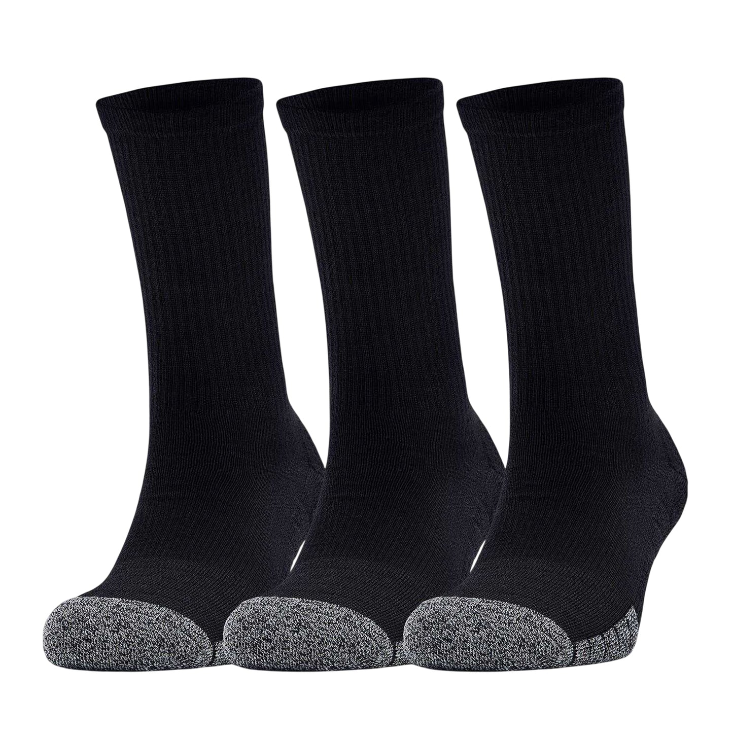 Black - Front - Under Armour Unisex Adult Crew Socks (Pack of 3)